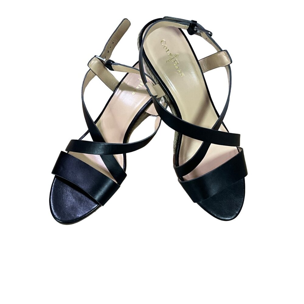 Cole Haan Coke Hahn Wedge Sandals Black Size 8B